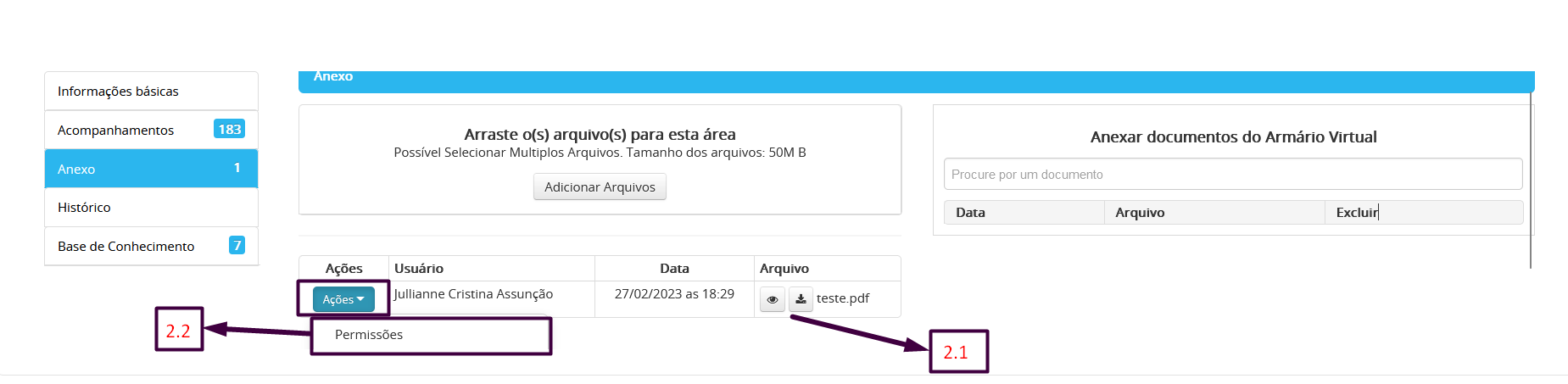 Saiba como definir permissões de acesso ao publicar especificações